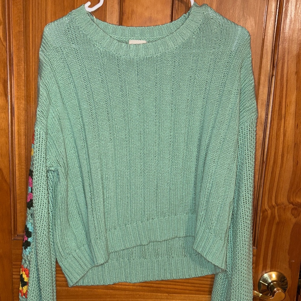 Crochet Mint Green Women's Sweater